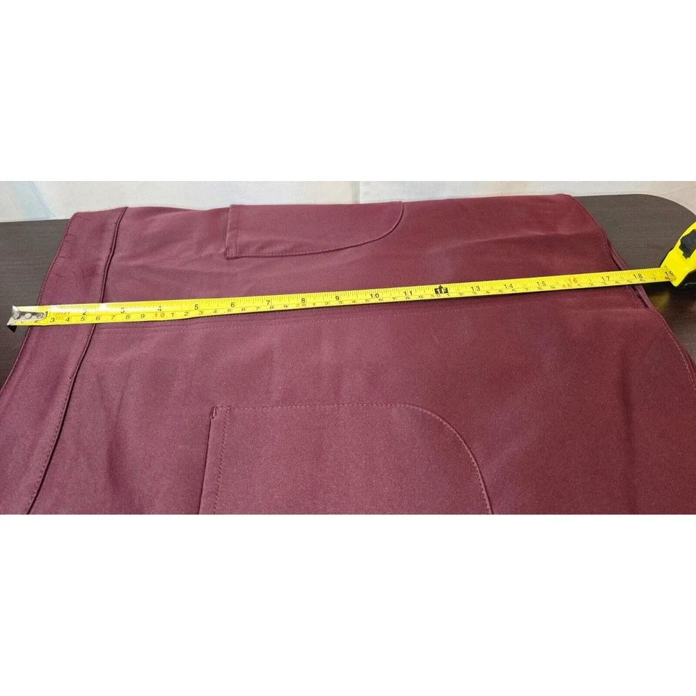 H&M | Womens SZ 14 Skirt Burgundy Satin | Mini Pencil Front Pockets Side Zipper‎